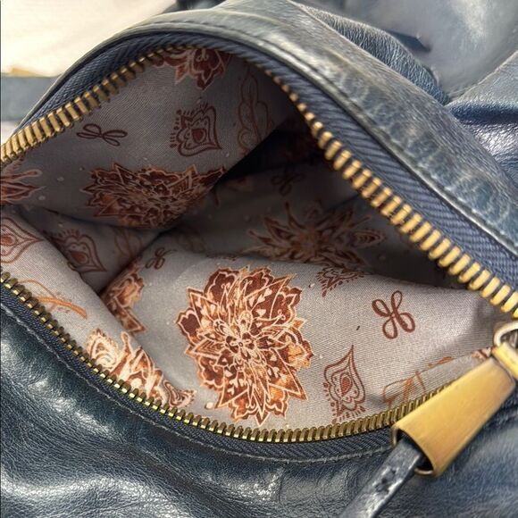 Vintage HOBO Derby Navy Blue Calf Skin Leather Handbag - Picture 9 of 14